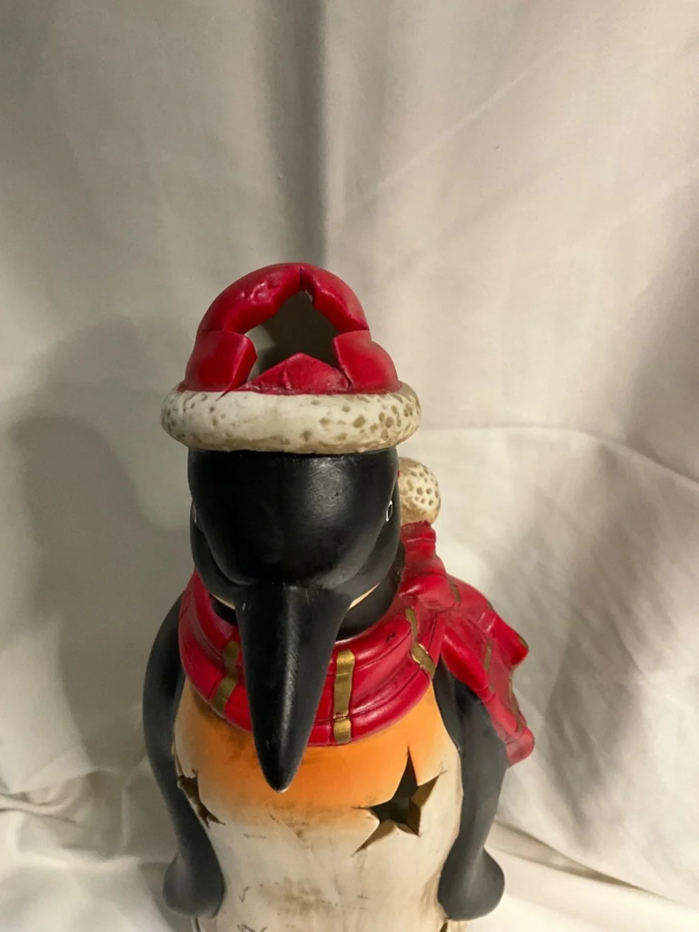 Vintage-Style Ceramic Penguin Holiday Luminary Figurines - Set of 2